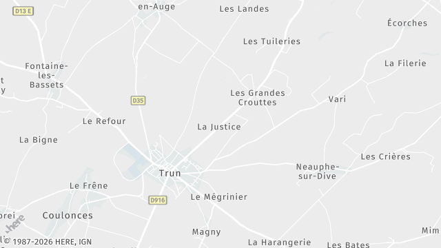 Carte de la zone d'intervention à Trun