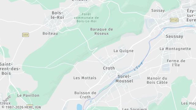 Carte de la zone d'intervention à Croth