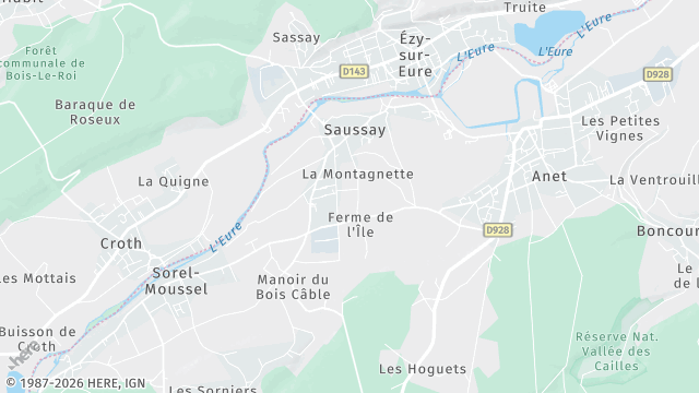 Carte de la zone d'intervention à Saussay
