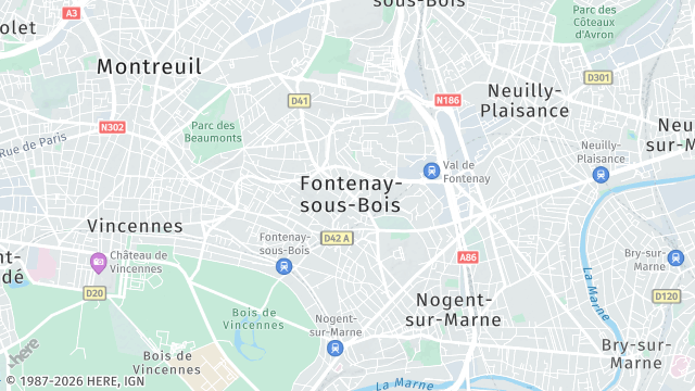 Carte de la zone d'intervention à Fontenay-sous-Bois