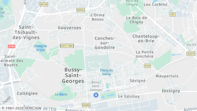 Carte de la zone d'intervention à Guermantes