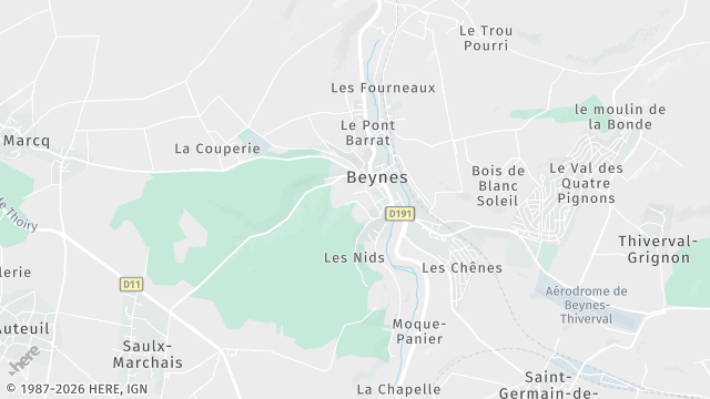Carte de la zone d'intervention à Beynes