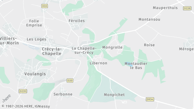 Carte de la zone d'intervention à Crécy-la-Chapelle
