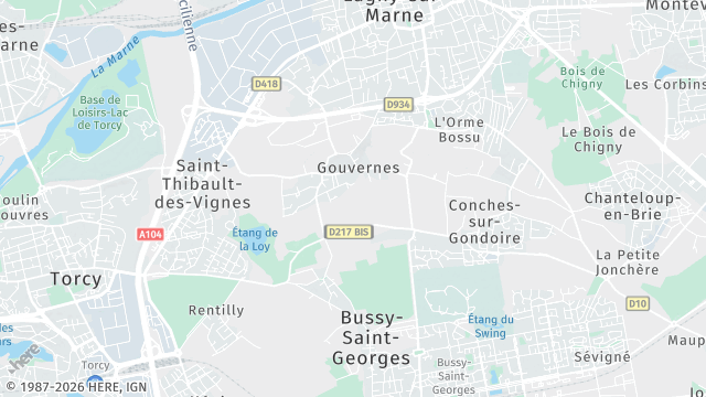 Carte de la zone d'intervention à Gouvernes