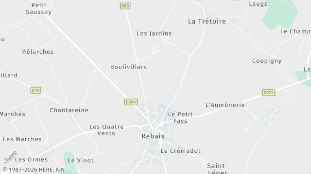Carte de la zone d'intervention à Rebais