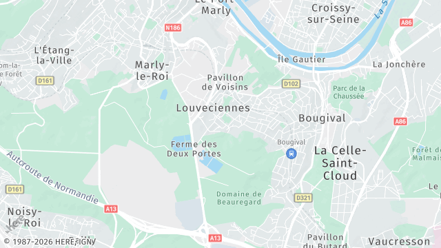 Carte de la zone d'intervention à Louveciennes