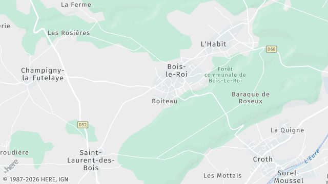 Carte de la zone d'intervention à Bois-le-Roi