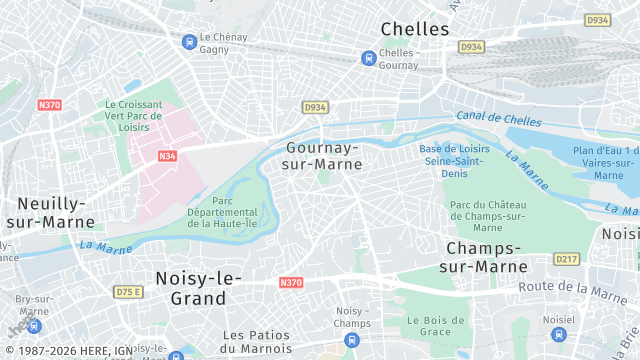 Carte de la zone d'intervention à Gournay-sur-Marne