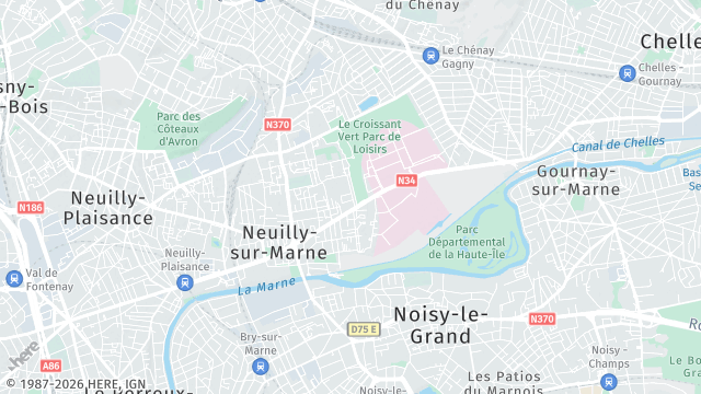 Carte de la zone d'intervention à Neuilly-sur-Marne