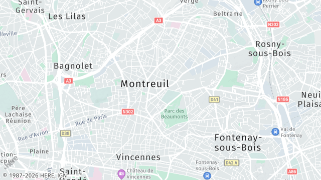 Carte de la zone d'intervention à Montreuil