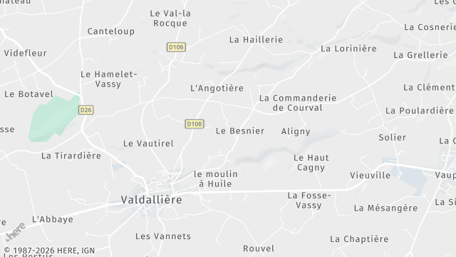 Carte de la zone d'intervention à Valdallière