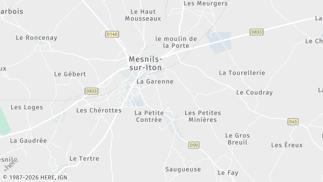 Carte de la zone d'intervention à Mesnils-sur-Iton