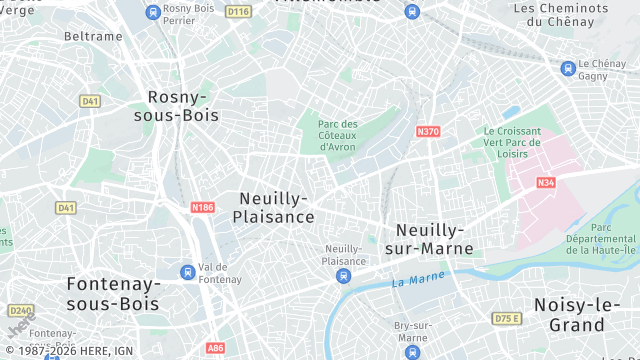 Carte de la zone d'intervention à Neuilly-Plaisance