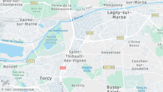 Carte de la zone d'intervention à Saint-Thibault-des-Vignes