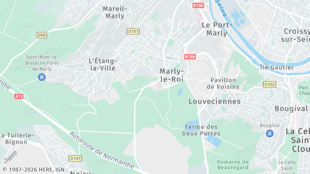 Carte de la zone d'intervention à Marly-le-Roi