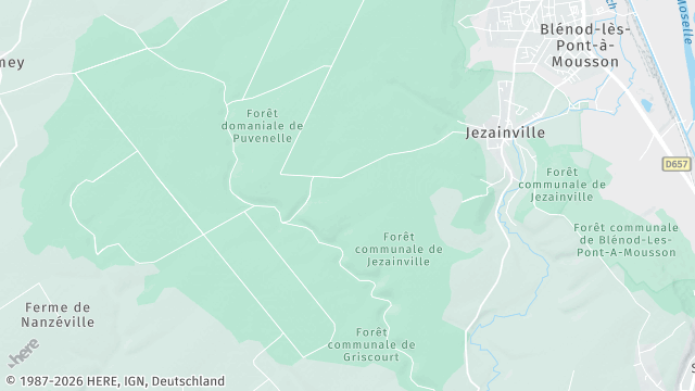 Carte de la zone d'intervention à Jezainville