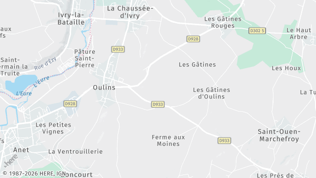 Carte de la zone d'intervention à Oulins