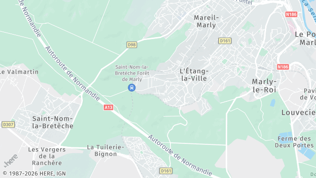 Carte de la zone d'intervention à L'Étang-la-Ville