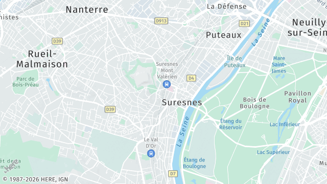 Carte de la zone d'intervention à Suresnes
