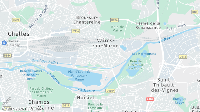Carte de la zone d'intervention à Vaires-sur-Marne