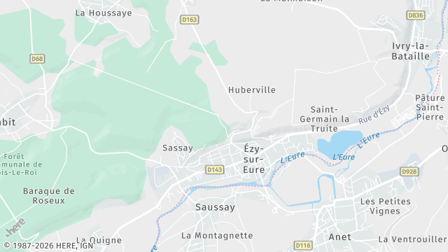 Carte de la zone d'intervention à Ézy-sur-Eure