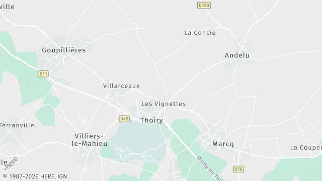 Carte de la zone d'intervention à Thoiry