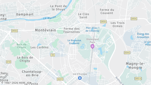 Carte de la zone d'intervention à Chessy