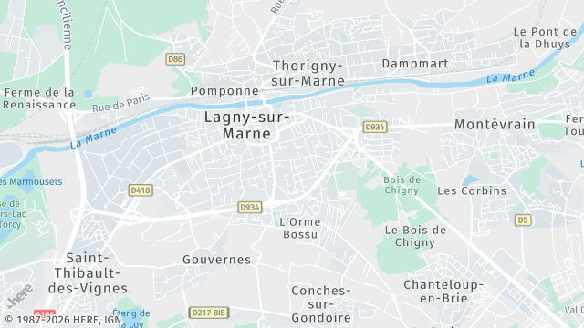 Carte de la zone d'intervention à Lagny-sur-Marne