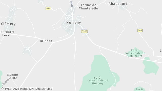 Carte de la zone d'intervention à Nomeny