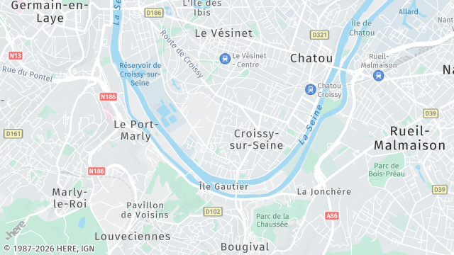 Carte de la zone d'intervention à Croissy-sur-Seine