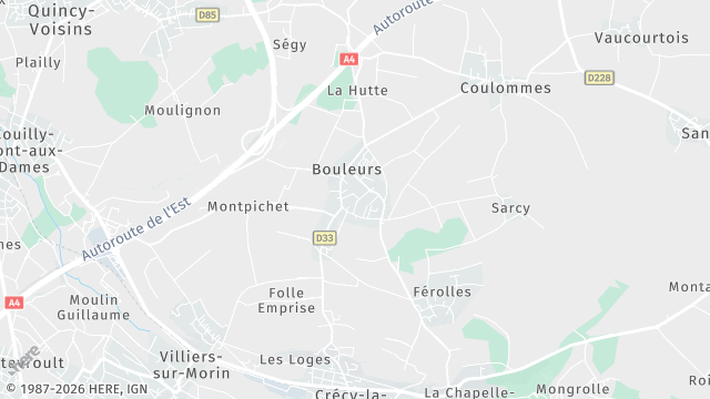 Carte de la zone d'intervention à Bouleurs