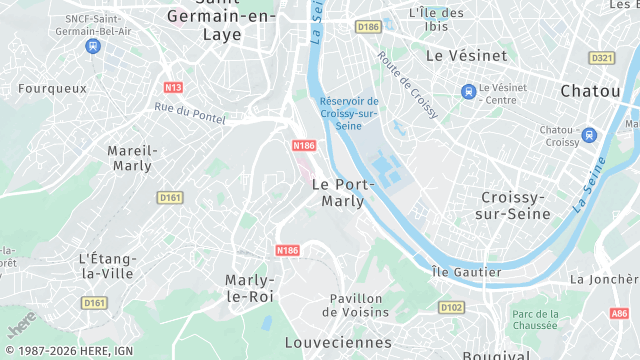 Carte de la zone d'intervention à Le Port-Marly