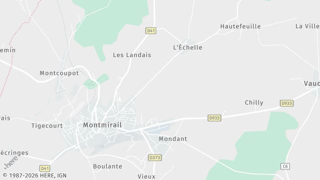 Carte de la zone d'intervention à Montmirail