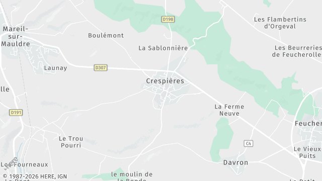 Carte de la zone d'intervention à Crespières