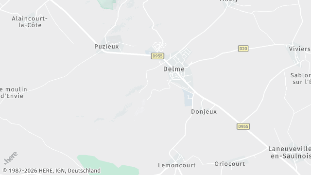 Carte de la zone d'intervention à Delme