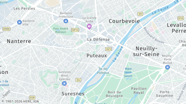 Carte de la zone d'intervention à Puteaux