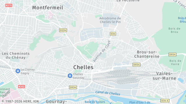 Carte de la zone d'intervention à Chelles