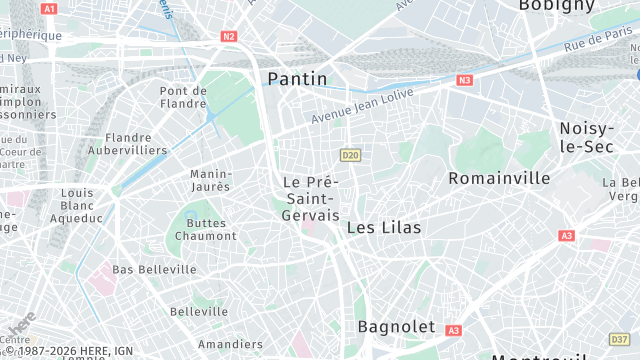 Carte de la zone d'intervention à Le Pré-Saint-Gervais