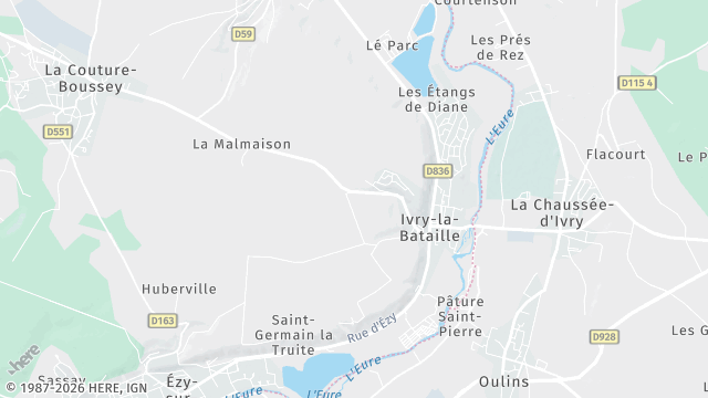 Carte de la zone d'intervention à Ivry-la-Bataille