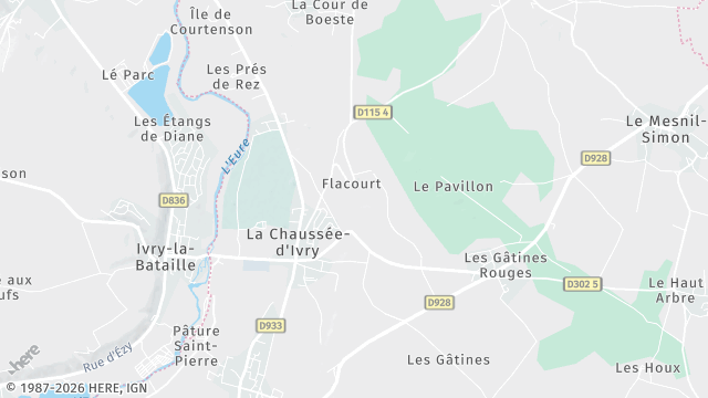 Carte de la zone d'intervention à La Chaussée-d'Ivry
