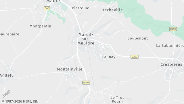 Carte de la zone d'intervention à Mareil-sur-Mauldre