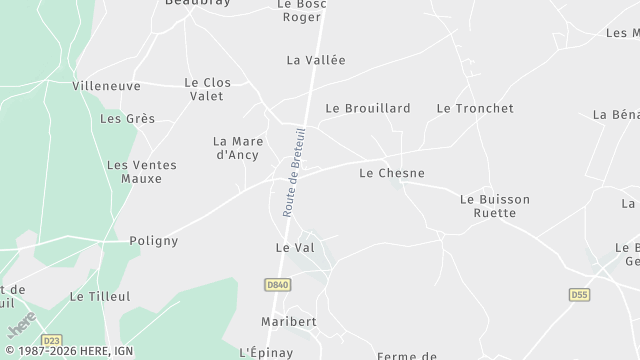 Carte de la zone d'intervention à Marbois