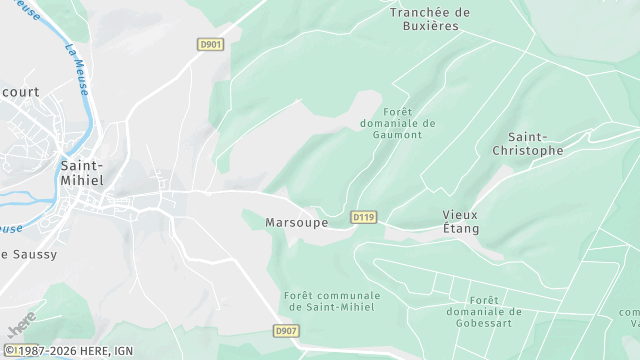 Carte de la zone d'intervention à Saint-Mihiel