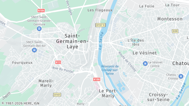 Carte de la zone d'intervention à Le Pecq