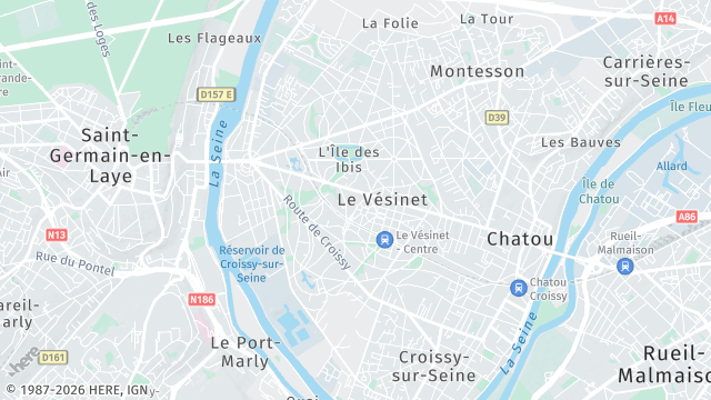 Carte de la zone d'intervention à Le Vésinet