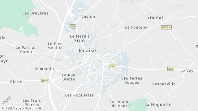 Carte de la zone d'intervention à Falaise