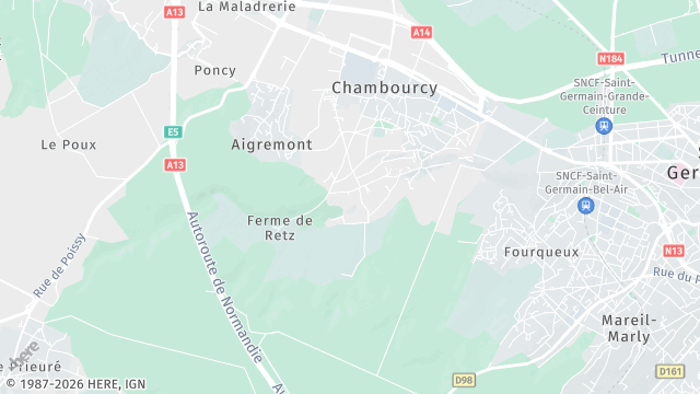 Carte de la zone d'intervention à Chambourcy