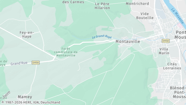 Carte de la zone d'intervention à Montauville