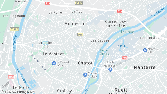 Carte de la zone d'intervention à Chatou