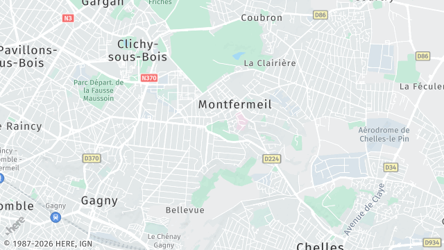 Carte de la zone d'intervention à Montfermeil